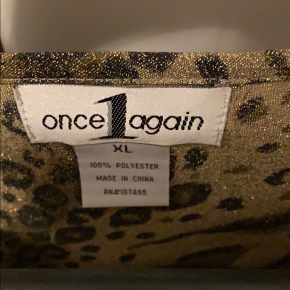 Gold leopard print top - Picture 2 of 6